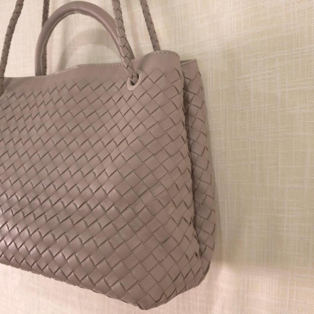 Quince Italian Leather Handwoven Satchel - Picture 3 of 6